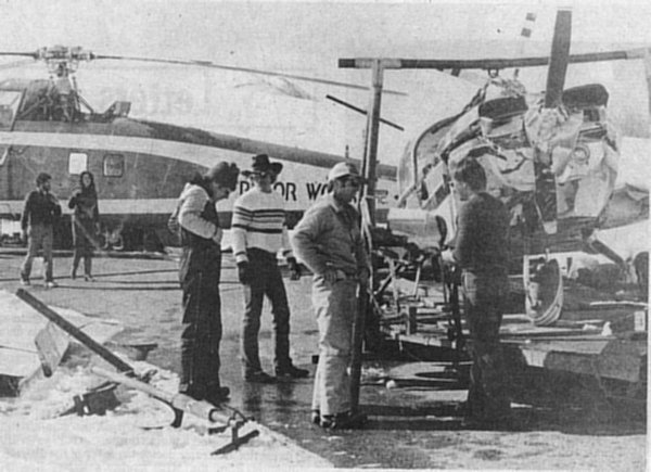 Salvaging wreckage from January 3, 1982 plane crash - Doug Nidever Photo