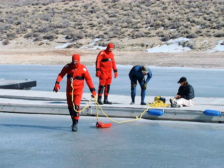 Lake Ice Rescue Training at Crowley Lake - March 3, 2002