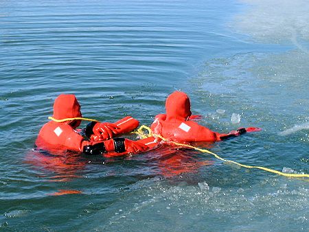 Lake Ice Rescue Training at Crowley Lake - March 3, 2002