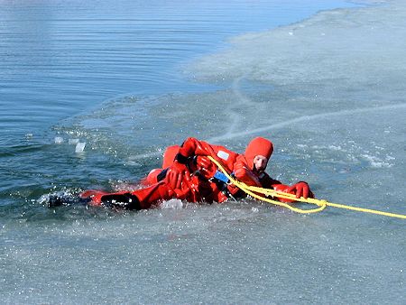 Lake Ice Rescue Training at Crowley Lake - March 3, 2002