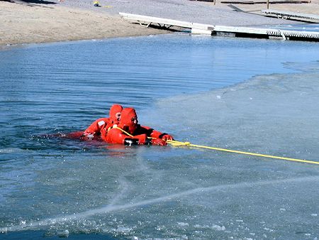 Lake Ice Rescue Training at Crowley Lake - March 3, 2002