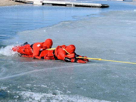 Lake Ice Rescue Training at Crowley Lake - March 3, 2002