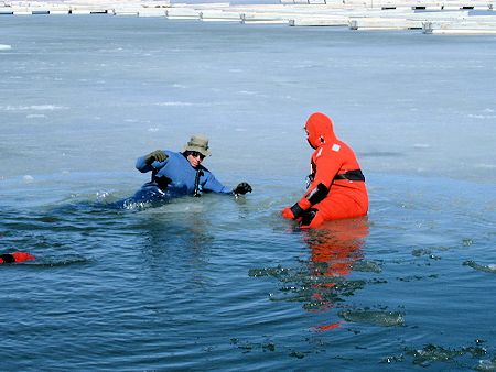 Lake Ice Rescue Training at Crowley Lake - March 3, 2002