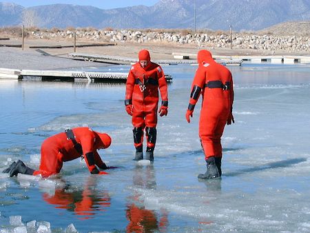 Lake Ice Rescue Training at Crowley Lake - March 3, 2002