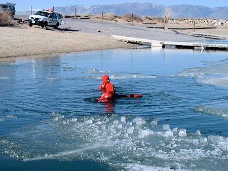 Lake Ice Rescue Training at Crowley Lake - March 3, 2002