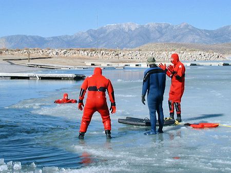 Lake Ice Rescue Training at Crowley Lake - March 3, 2002