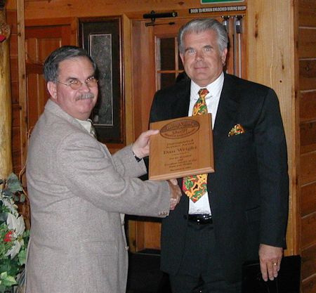 Dan Wright receiving Distinquished Service Award from Lt. Boe Turner