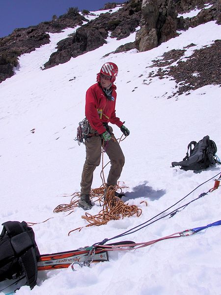 Belay setup about ready to go - JW Photo