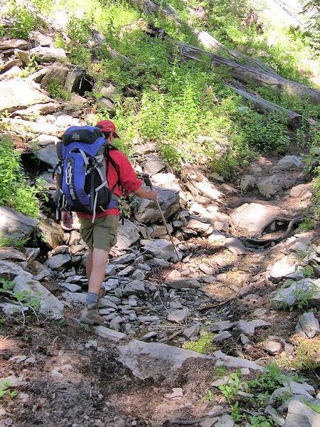 Rescue Team member on the trail