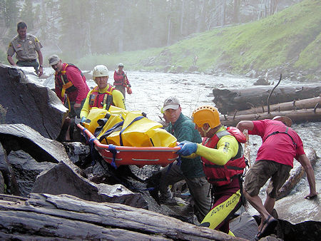 Ops 06_587 - Recovering victim from river below Rainbow Falls