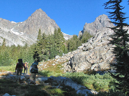 On the way from Ediza Lake about 7:00 am