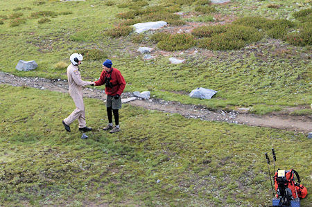 SAR leader greets the Helicopter Pilot