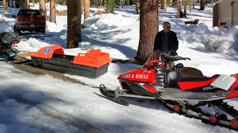 We will practice using different machines with the litter in different snow conditions