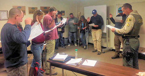 New Candidates sworn in by Sargent Tim Minder