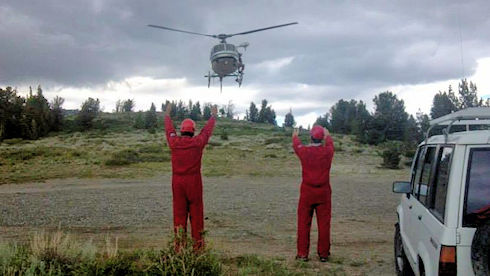 CHP H40 landing at Minaret Vista SAR Base