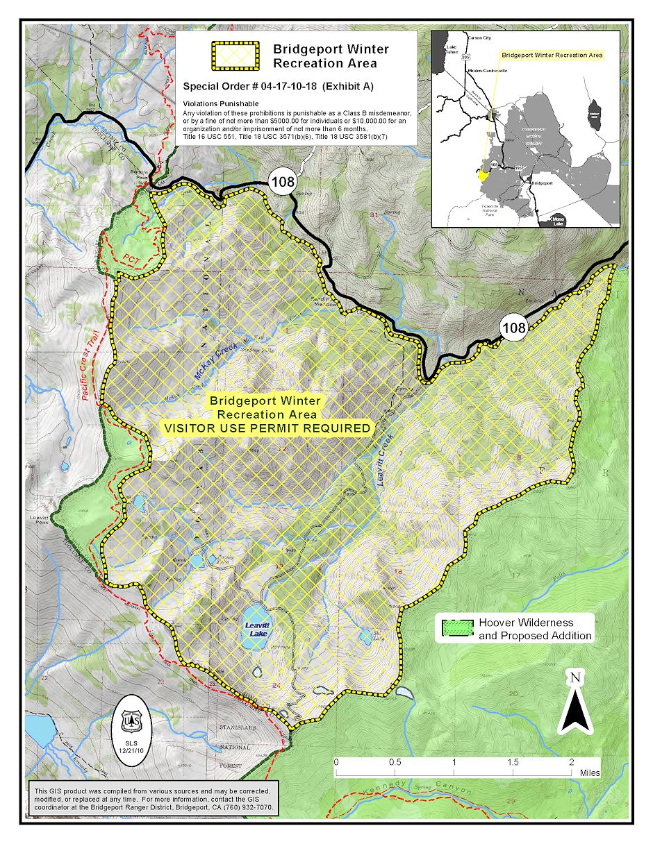 Bridgeport Winter Recreation Area Map