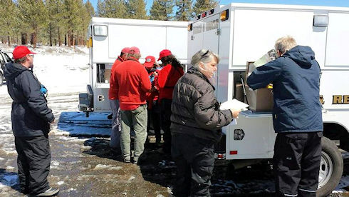 Preparing to rescue stranded backpacker