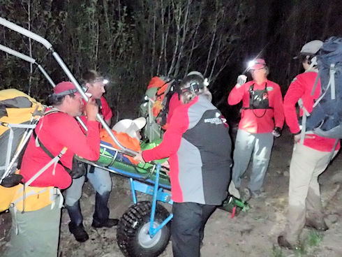 Re-grouping after crossing creek in the dark