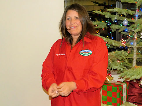 New Rescue Member Tajai Hammack with her new red shirt