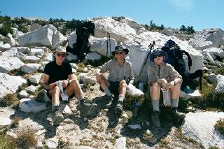 Joe, Jim, and Pam Take a Gorp Break at the Pass