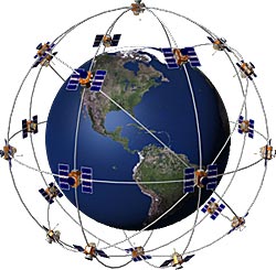 Illustration of the satellites around the world