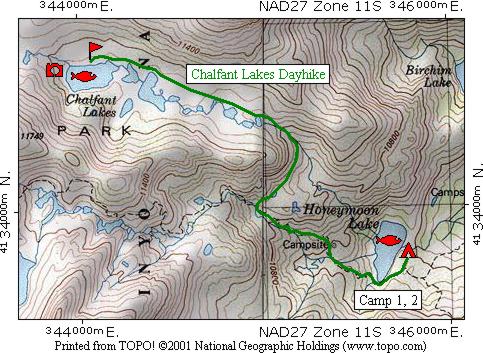 Bear Lakes Trip Map - Day One