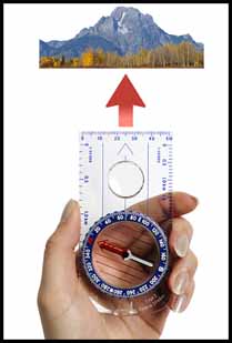 Taking a compass bearing