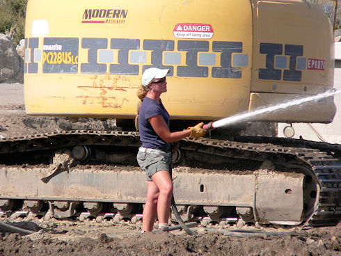 Watering the fill for compaction September 28, 2011
