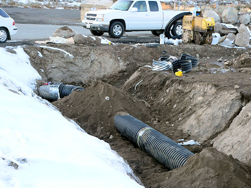 Drainage pipe in place November 7, 2011