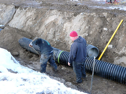 Drainage pipe about done November 7, 2011