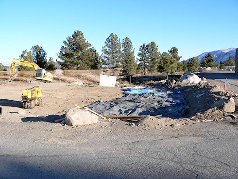 Drainage ditch under blankets awaiting finishing of fill - December 21, 2011