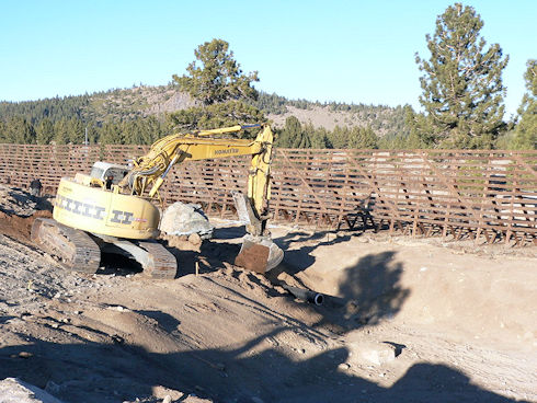Backfilling drainage pipe - December 21, 2011