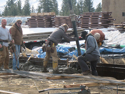 Pouring concrete - February 6, 2012