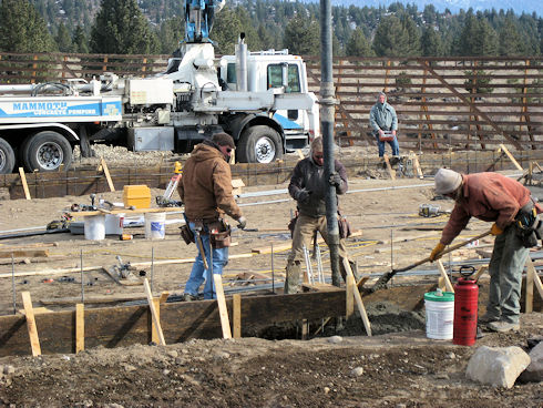 Pouring concrete - February 6, 2012