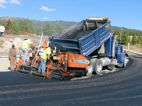 Parking lot asphalt being laid - September 28, 2012