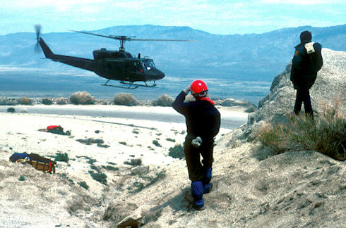 Helicopter approaching landing zone - Gary Guenther Photo