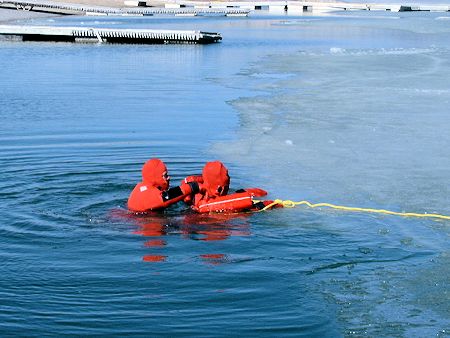 Lake Ice Rescue Training at Crowley Lake - March 3, 2002