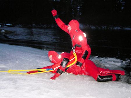 Night Lake Ice Rescue Training - November 17, 2003